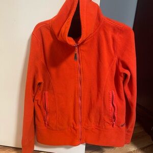 ORANGE CALVIN KLEIN ZIPUP TURTLENECK SWEATER